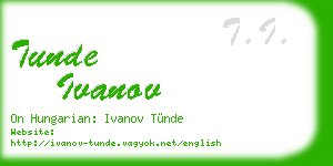 tunde ivanov business card